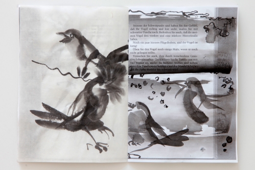 E. Hiepler, Stimmt der Schwerpunkt, Heft A5, Tusche auf Papier