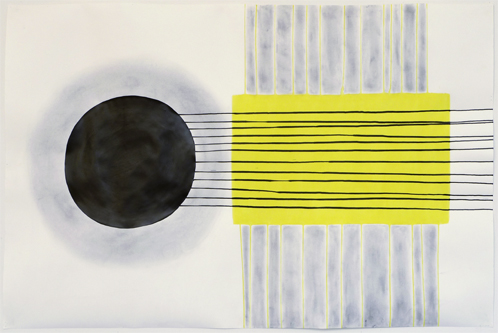 Tusche, Guache, Graphitpulver, 150 x 100 cm