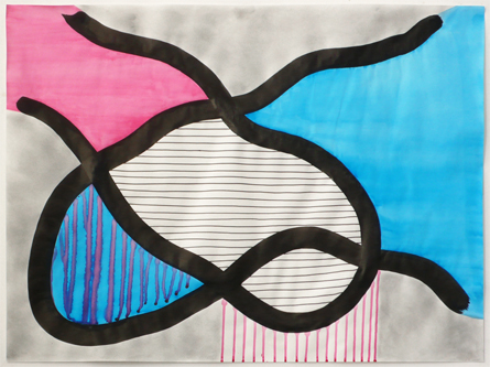 Aquarell, Tusche, Graphitpulver, 80 x 60 cm