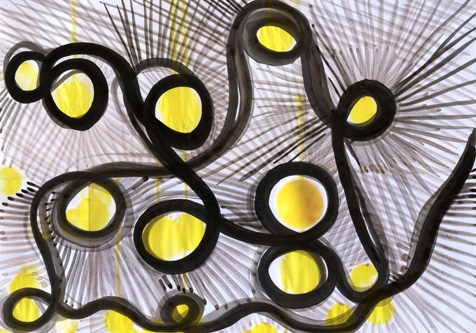 Tusche, Aquarell auf Inkjetprint 29.5 x 21 cm